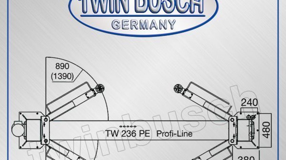 Elevator cu 2 coloane PROFI LINE - TW 236 PE - 3,6 tone