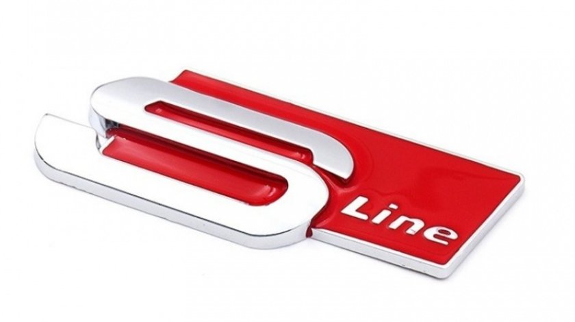Emblema Audi S-Line Crom Rosu