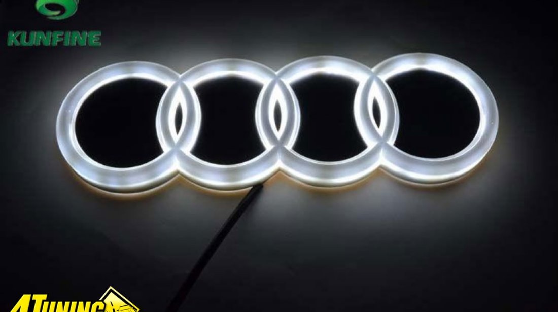 EMBLEMA AUTO LED SIGLA AUTO LUMINATA LED 4 D AUDI