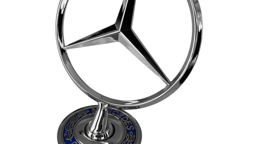 Emblema Capota Am Mercedes-Benz 44MM Crom / Albastru EM-BENZ