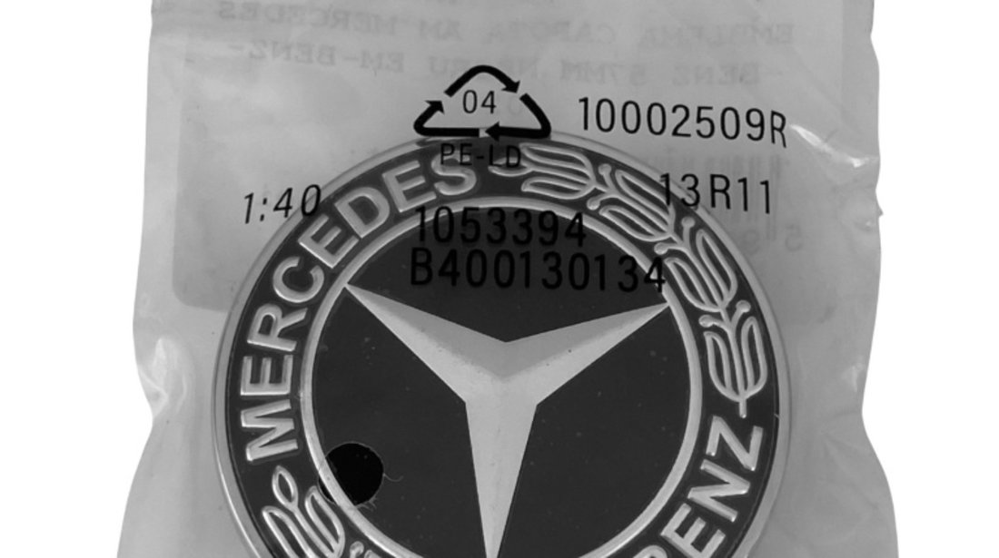 Emblema Capota Am Mercedes-Benz 57MM Negru EM-BENZ-02