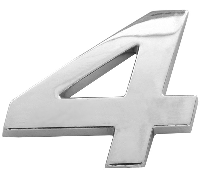 Emblema Cifra &quot;4&quot; 26 mm Crom Mega Drive 64449
