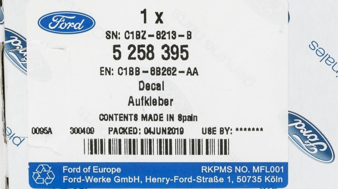 Emblema Fata Oe Ford Fiesta 6 2012→ 5258395