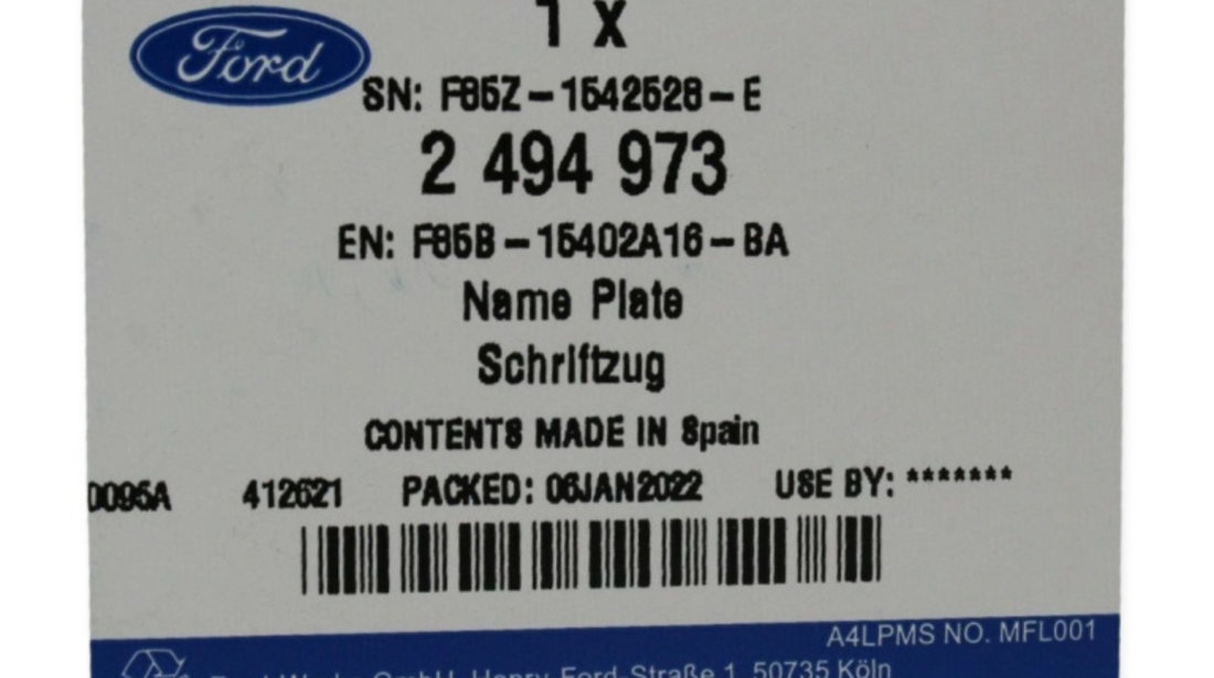 Emblema Fata / Spate Oe Ford S-Max 1 2006-2014 2494973