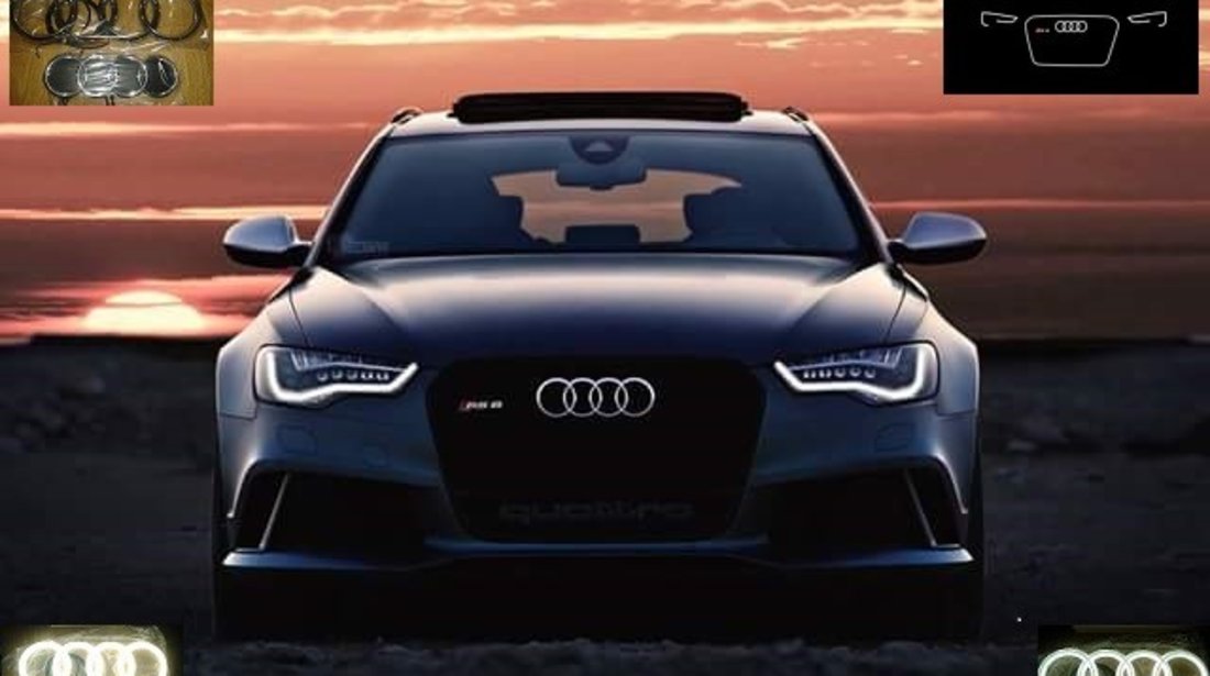 Emblema grila dedicata Led 27cmx9,5cm Audi