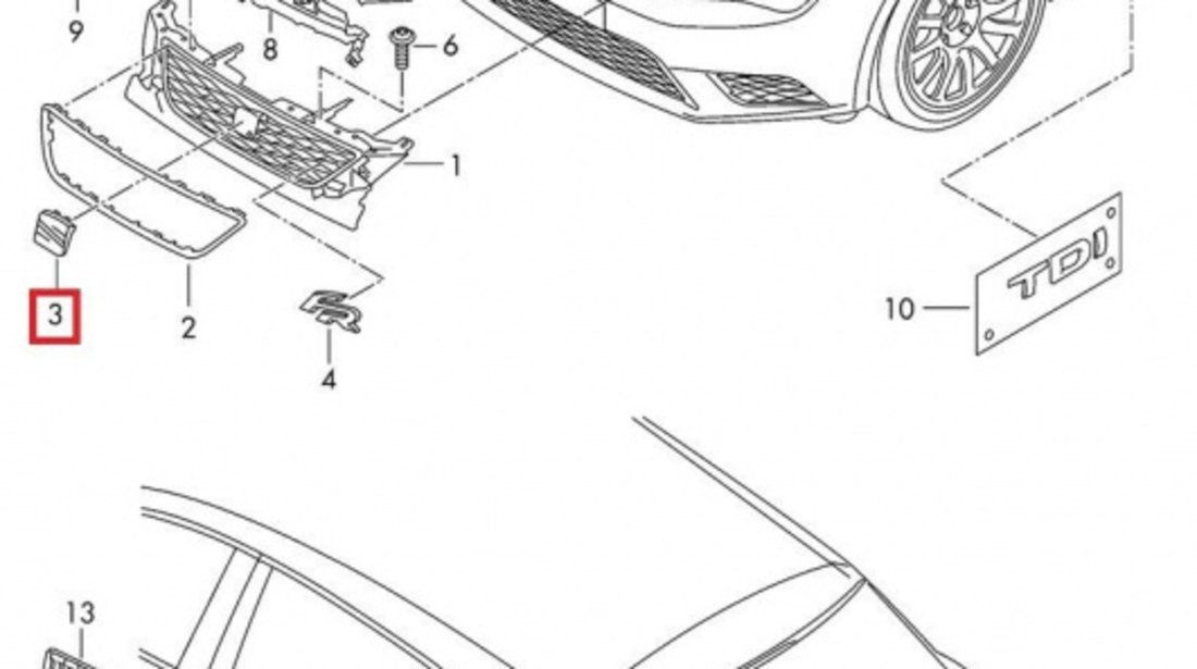 Emblema Grila Radiator Fata Oe Seat Leon 5F1 2012-2016 5F0853679A2ZZ