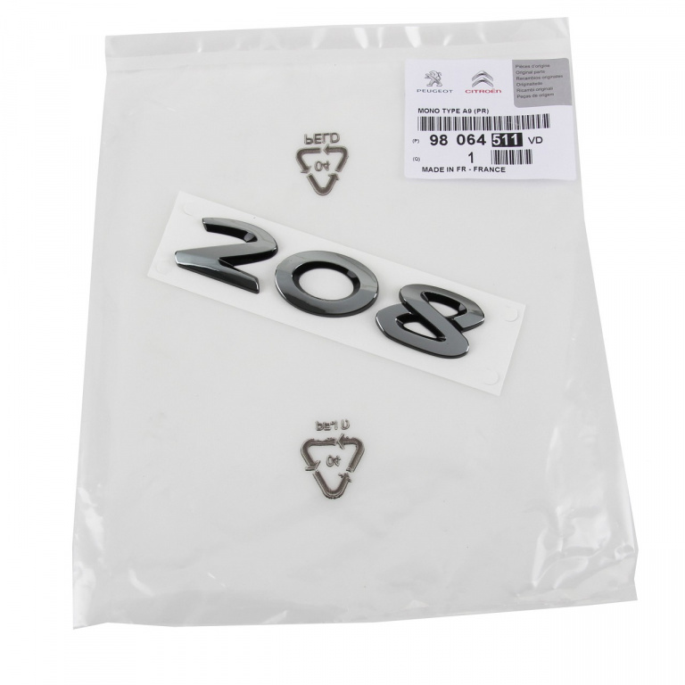 Emblema Haion 208 Oe Peugeot 208 1 2012→ 98064511VD
