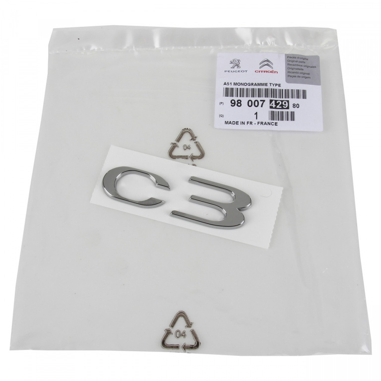 Emblema Haion Dreapta Oe Citroen C3 2 2009→ 9800742980
