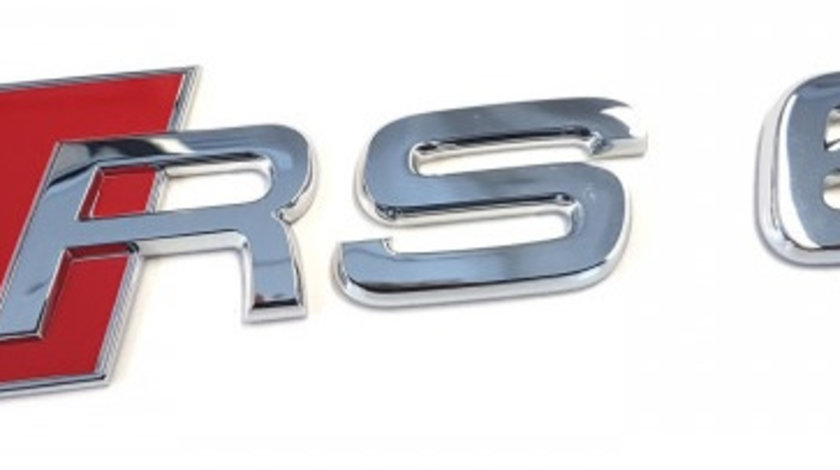 Emblema Haion Oe Audi RS6 Crom Lucios/Rosu 4B08537402ZZ