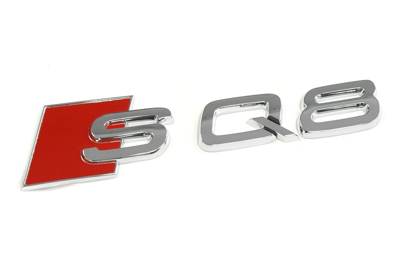 Emblema Haion Spate Oe Audi Q8 2019→ SQ8 Crom / Rosu 4M88537352ZZ