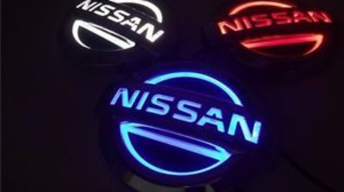 Emblema iluminata led alb Nissan Sigla logo Primera Juke qashqai X-trail