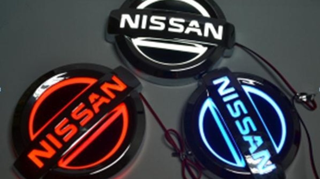 Emblema iluminata led alb Nissan Sigla logo Primera Juke qashqai X-trail