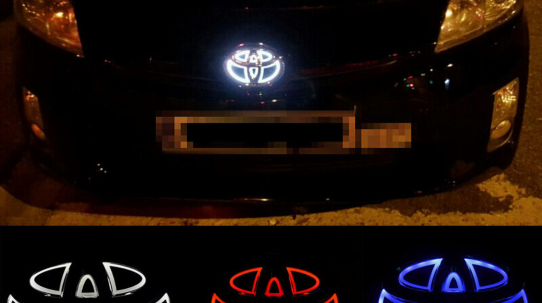 Emblema iluminata led Sigla Toyota Land Cruiser Rav4 Yaris Highlander Verso Hilux