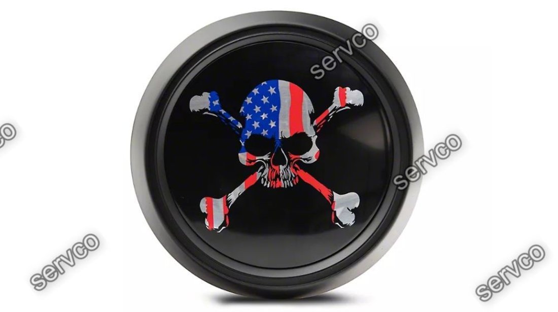 Emblema panou portbagaj bara spate Ford Mustang American Skull 2015-2021 v3