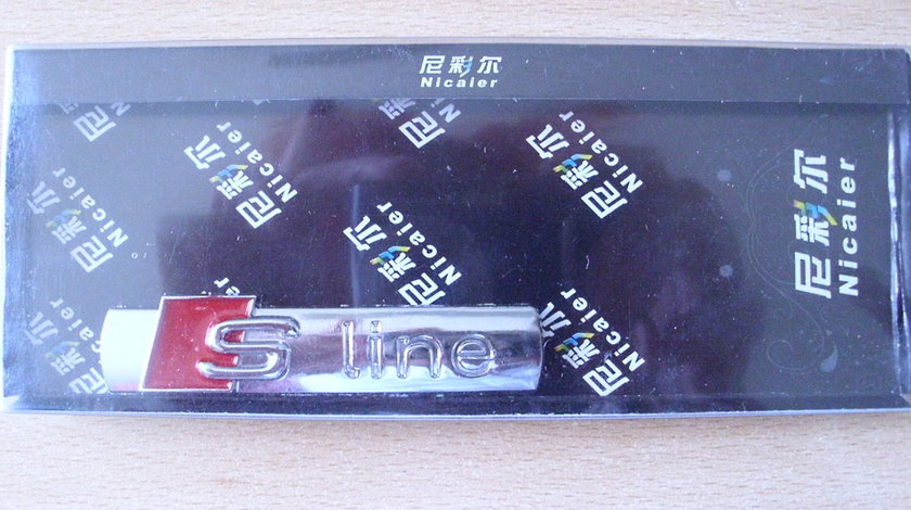 Emblema S-line lucios 7X1.5 cm pt portbagaj