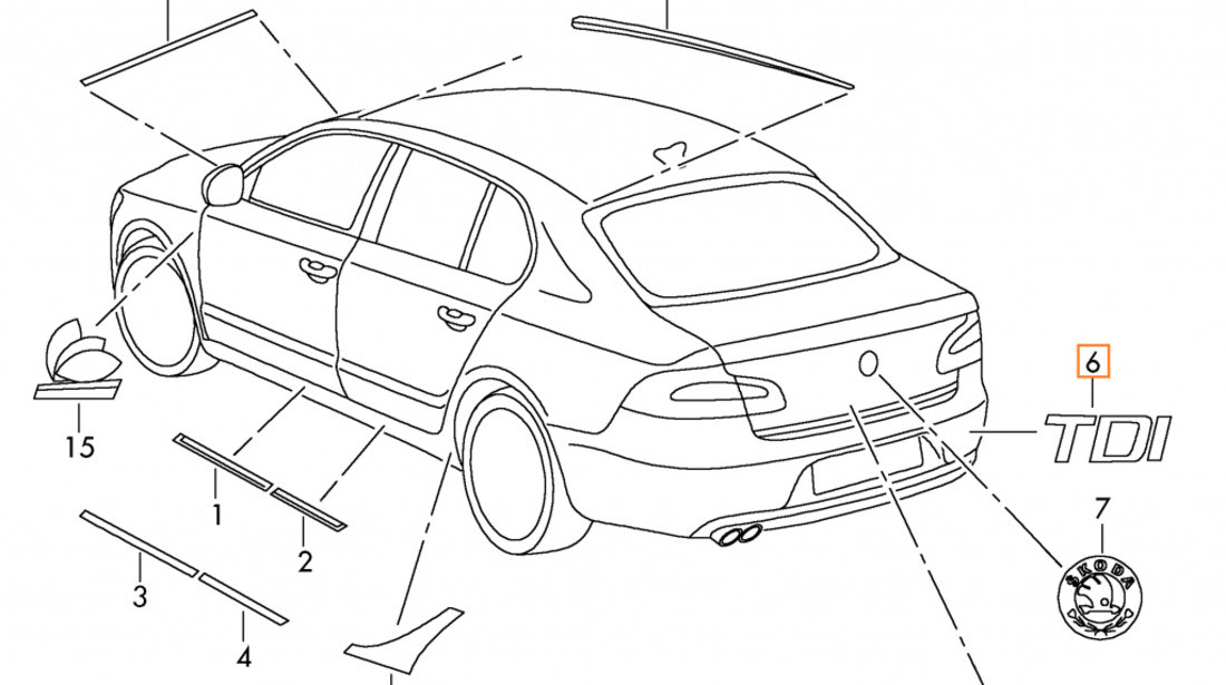 Emblema Spate Oe Skoda Yeti 5L 2009-2017 TDI 3T0853687AAJZQ