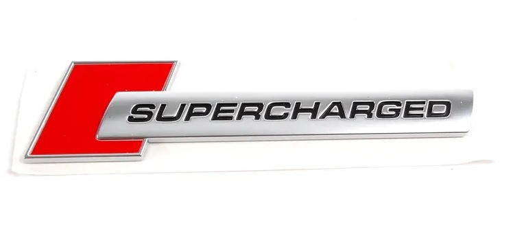 Emblema Supercharged Rosu / Crom Oe Audi Q7 4L 2006-2016 4F0853601A2ZZ