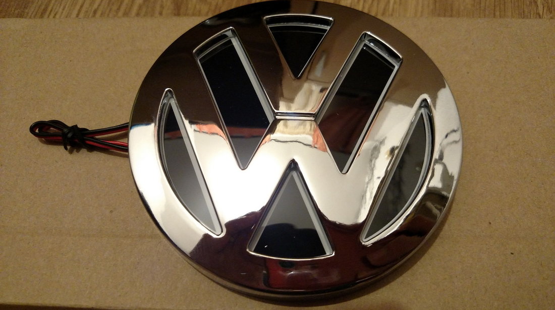 Emblema Volkswagen Led Lumina ALBA - Sigla 5D Vw - Logo iluminat golf Passat bora