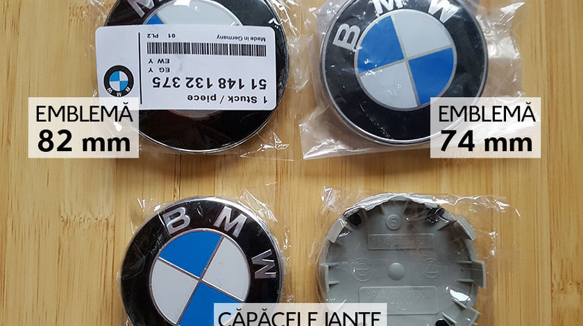 Embleme capota/portbagaj 82/74 mm si Capacele jante 68 mm 10 picioruse