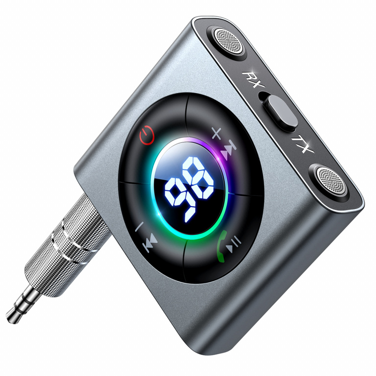 Emițător Joyroom Bluetooth AUX (emițător / Receptor) Pentru Mașină, TV Gri (JR-CB2)
