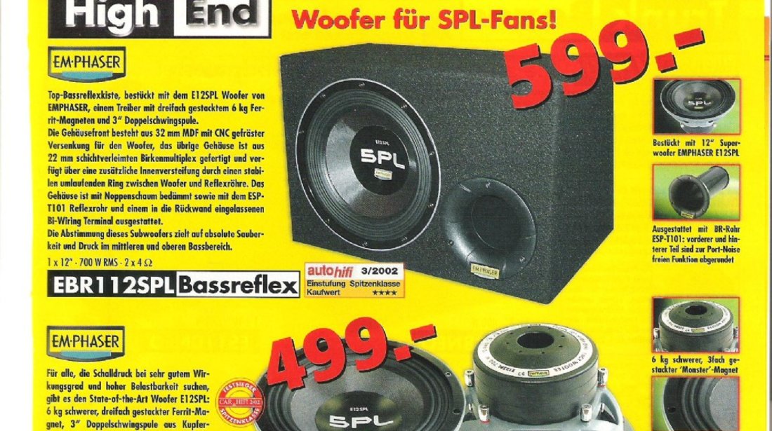 EMPHASER E12SPL 700 Watt RMS