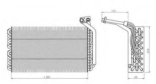 Evaporator,aer conditionat FIAT SCUDO combinato (220P) (1996 - 2006) NRF 36136 piesa NOUA
