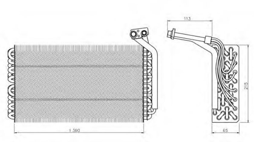 Evaporator,aer conditionat PEUGEOT EXPERT platou / sasiu (223) (1995 - 2016) NRF 36136 piesa NOUA