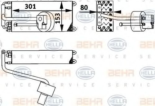 Evaporator,aer conditionat RENAULT CLIO I (B/C57, 5/357) (1990 - 1998) HELLA 8FV 351 211-601 piesa N...
