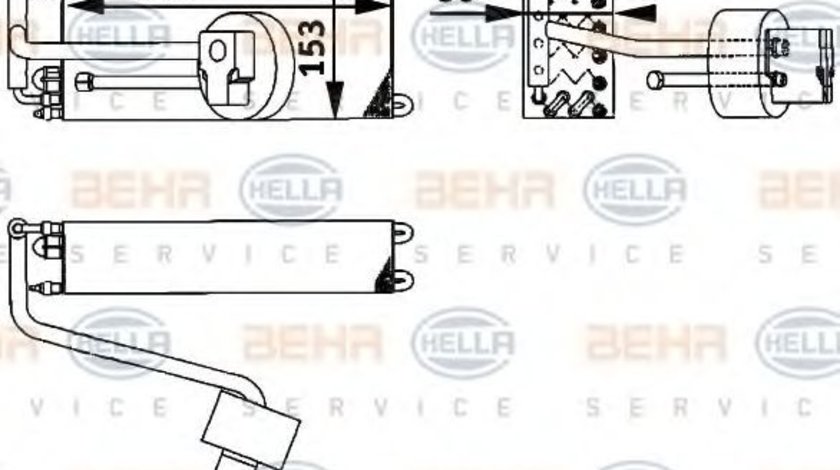 Evaporator,aer conditionat RENAULT CLIO I (B/C57, 5/357) (1990 - 1998) HELLA 8FV 351 211-601 piesa NOUA