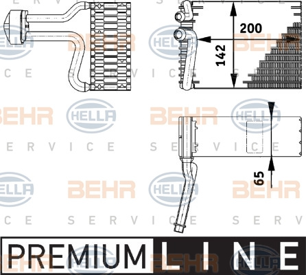 Evaporator,aer conditionat spate (8FV351211751 HELLA) MERCEDES-BENZ