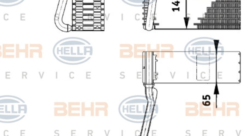 Evaporator,aer conditionat spate (8FV351211751 HELLA) MERCEDES-BENZ