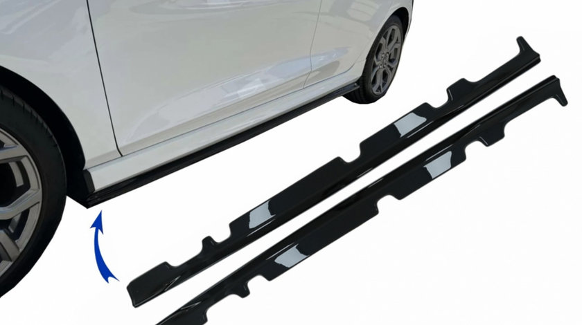 Extensii Praguri Laterale compatibil cu Ford Fiesta MK8 ST / ST-Line (2017-2021) Negru Lucios SSFFIMK8