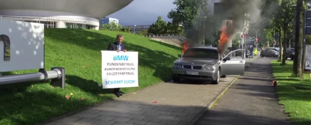 Fa cunostinta cu cel mai suparat proprietar de BMW. Si-a dat foc la masina chiar in fata sediului din Munchen