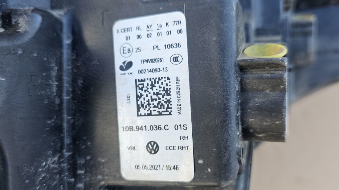 Far dreapta Full LED VW ID.3 / ID3 2020 2021 2022 IQ LIGHT