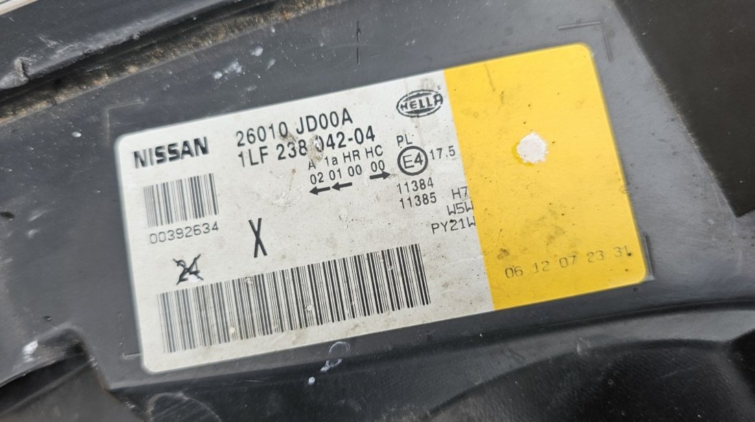 Far dreapta Nissan Qashqai J10 2006 2007 2008 2009 2010