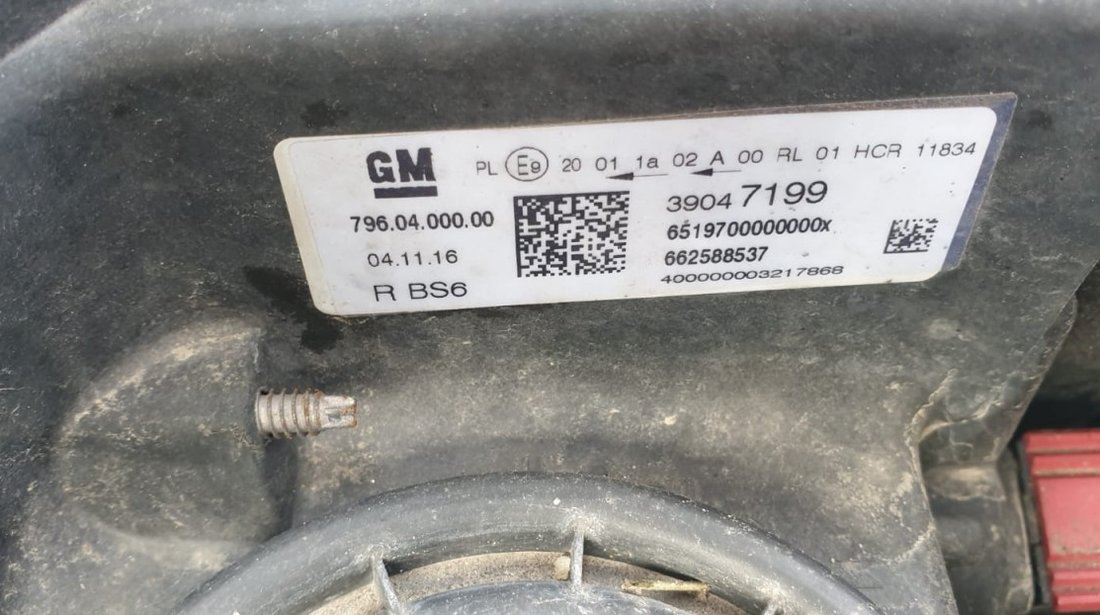 Far dreapta opel astra k cod 7960400000