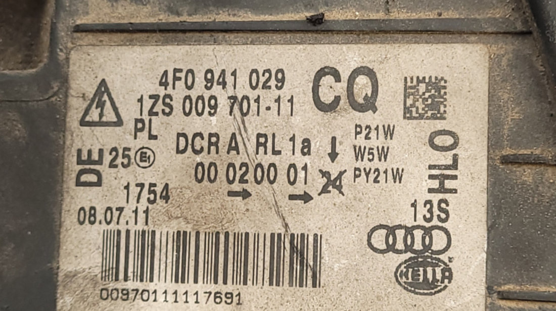 Far Stanga Audi A6 (4F, C6) 2004 - 2011 4F0941029CQ, 4F0 941 029 CQ, 4F0941029, 1ZS009701-11, 1ZS 009 701-11, 1ZS00970111