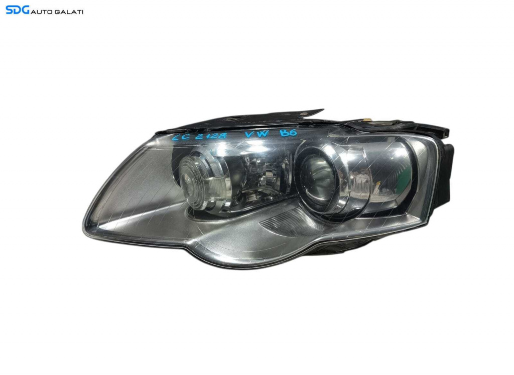 Far Stanga cu Lupa si Bi Xenon EUROPA Volkswagen Passat B6 2005 - 2010 Cod 3C0941751G 89312650 3D0907391B (Ureche Superioara Lipsa) [LC2128]