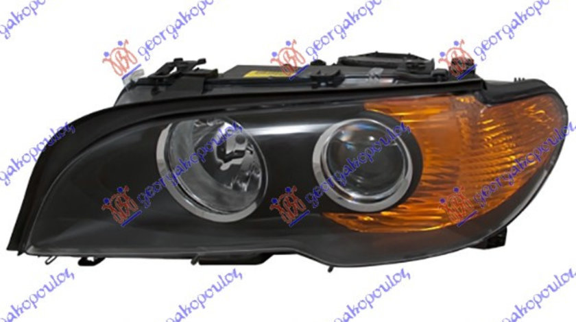 Far Stanga Cu Semnalizare Galbena Negru BMW E46 2003-2006