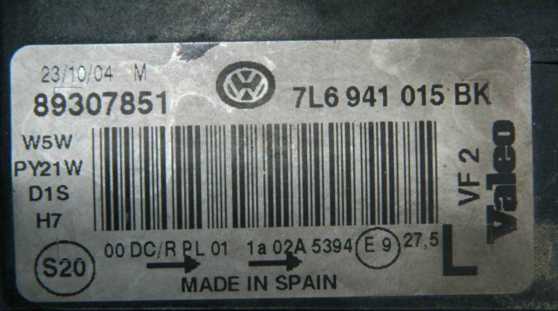 Far stanga cu xenon VW Touareg 7L 2003-2010 cod: 7L6941015BK