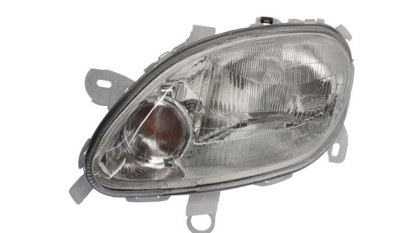 Far stanga (H4, electric, cu motoras, fundal argintiu) SMART FORTWO 1998-2004