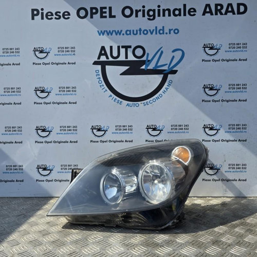 Far stanga halogen cu fundal negru Opel Astra H facelift 2007-2010