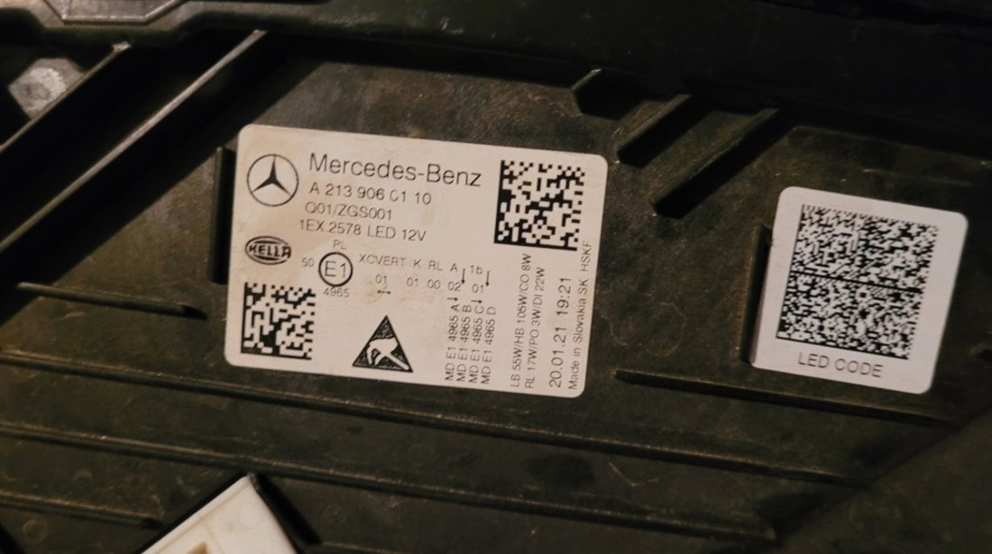 Far stanga Mercedes E W213 Cod: A2139060110  Bucuresti