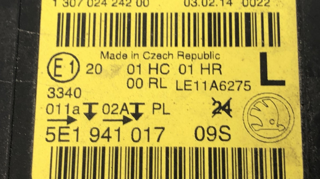 Far stanga original Europa Skoda Octavia 3 Combi 1.6 TDI DSG 7 Automat, 105cp sedan 2014 (94101709S)