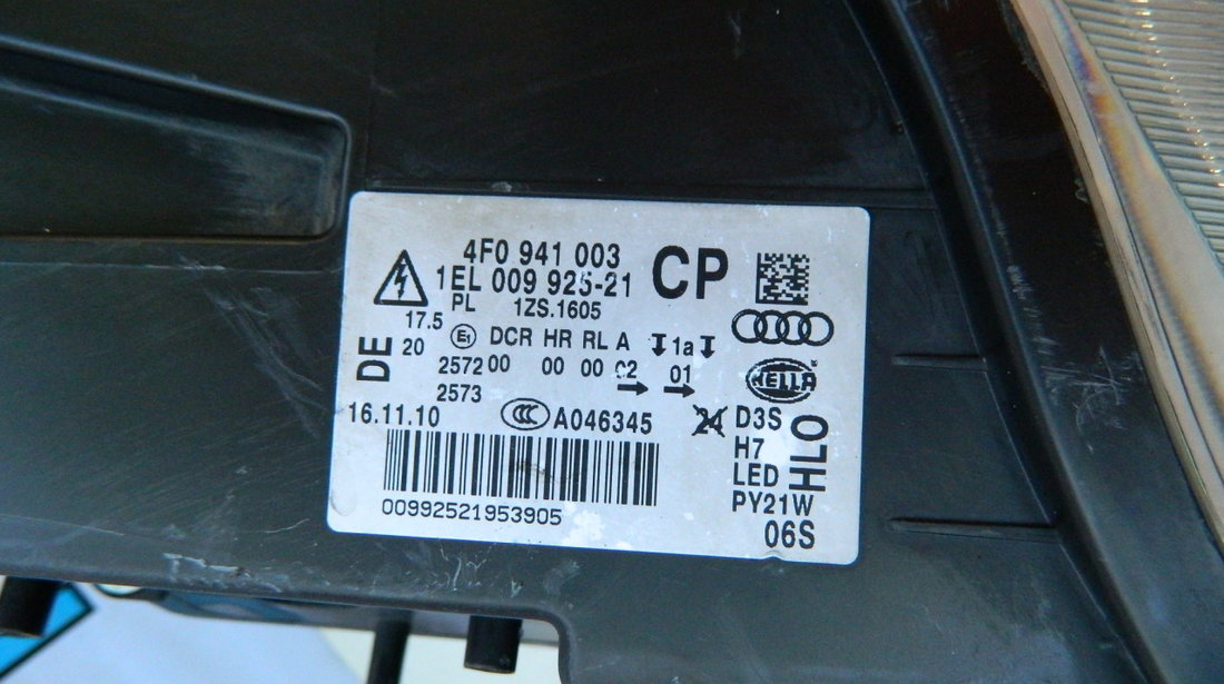 Far stanga xenon Audi A6 facelift an 2008-2011 cod 4F0941003