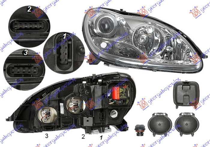 Far Xenon - Mercedes S Class (W220) 1998 , A2208204461