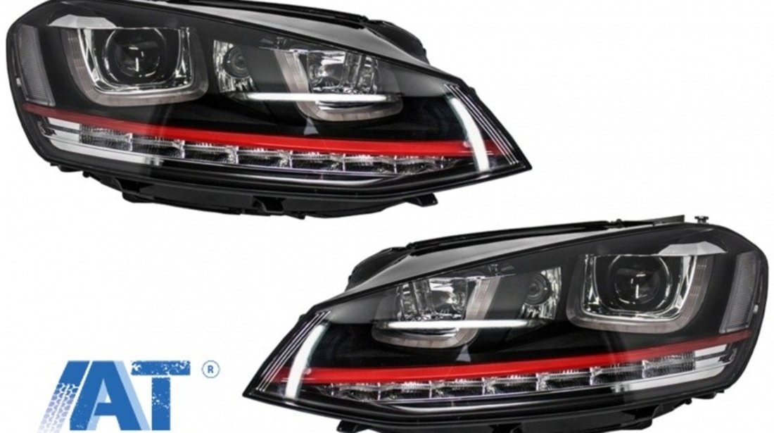 Faruri 3D LED compatibil cu VW Golf 7 VII (2012-2017) R20 GTI Design Semnal Dinamic LED