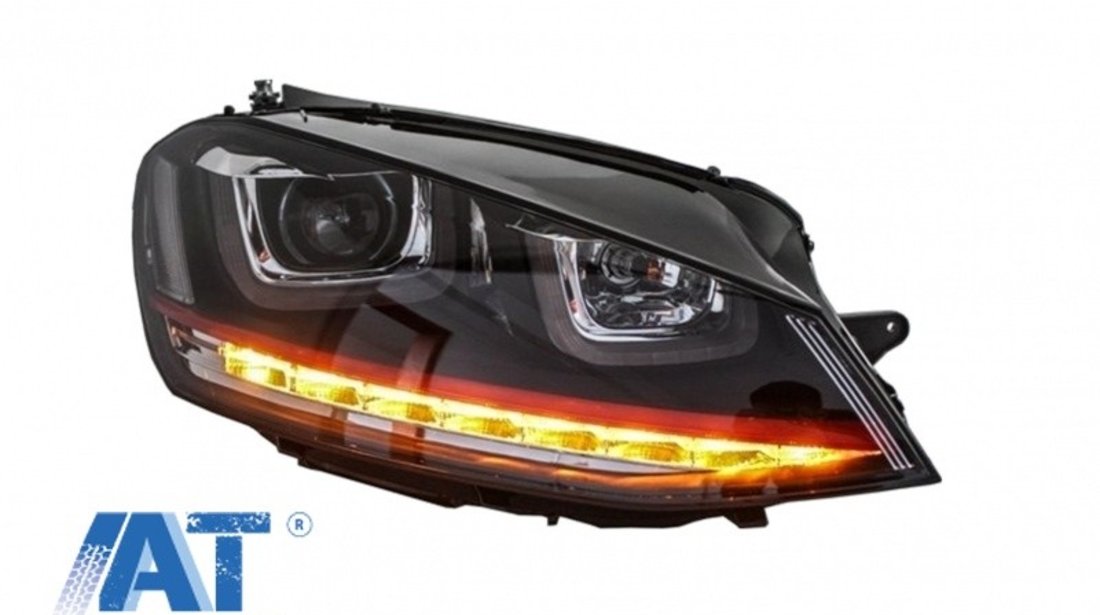 Faruri 3D LED compatibil cu VW Golf 7 VII (2012-2017) R20 GTI Design Semnal Dinamic LED