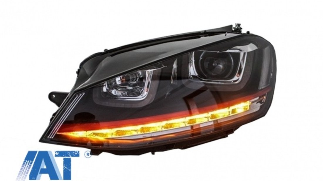 Faruri 3D LED compatibil cu VW Golf 7 VII (2012-2017) R20 GTI Design Semnal Dinamic LED