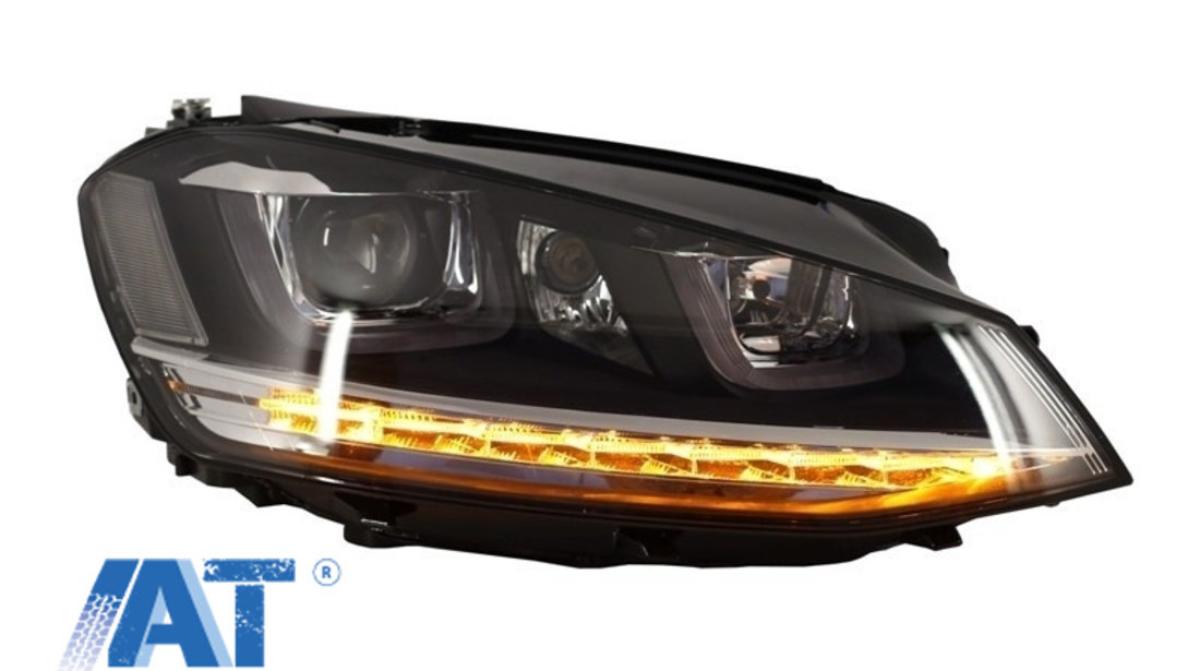 Faruri 3D LED compatibil cu VW Golf VII (2012-2017) R-Line LED Semnalizare Dinamica